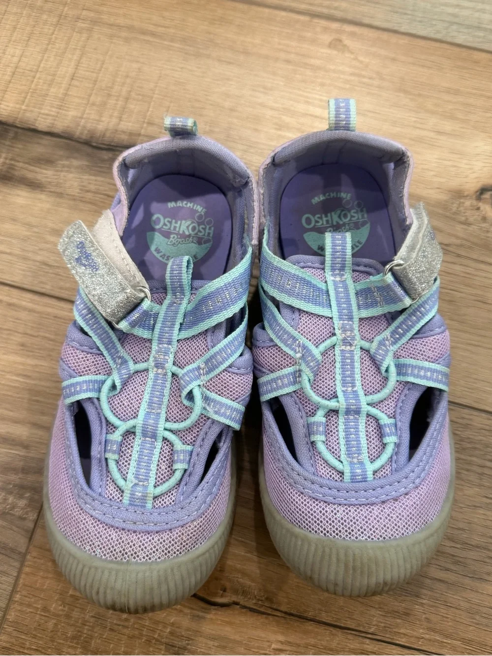 Kids' Lavender Active Sandal Sneakers with Mint Trim